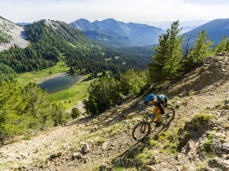 Nikki Rohan riding the Angel's Staircase loop in the high Alpine of Washington State's North Cascade Mountains near Twisp, WA