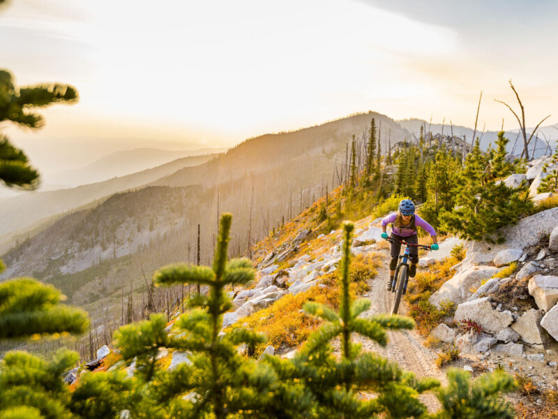 Nikki Rohan on a dawn patrol in the Entiat Mountains of the Cascades. Imagery is model released.